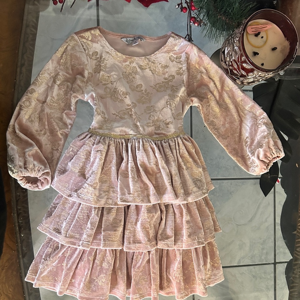 Pink Floral Dress with Ruffles - Picture 2 of 7